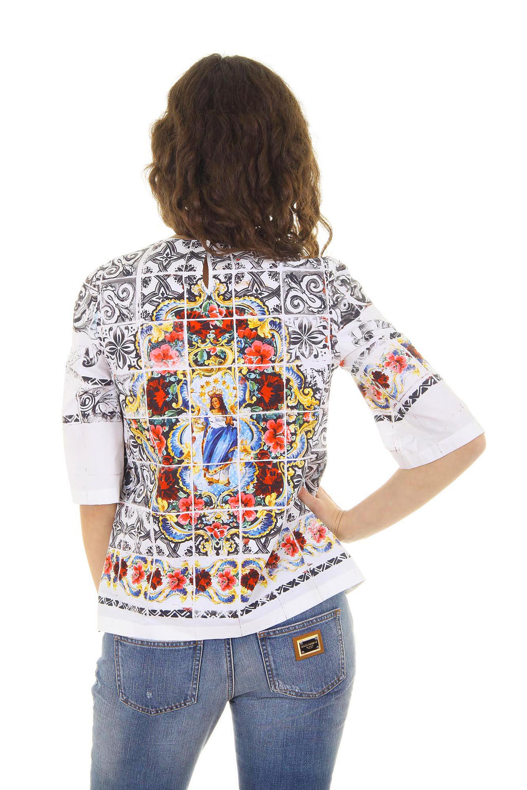 Top de manga corta para mujer Dolce & Gabbana F7Q09T FP5KC X0800