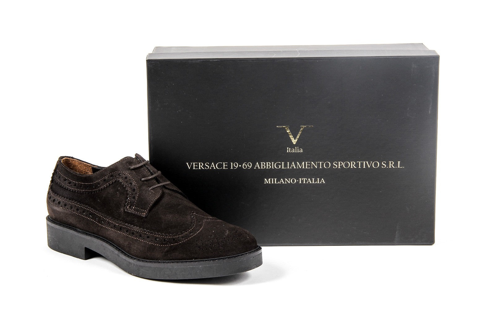 V 1969 Italia Zapato Brogue para Mujer B1670 VELOUR T. MORO