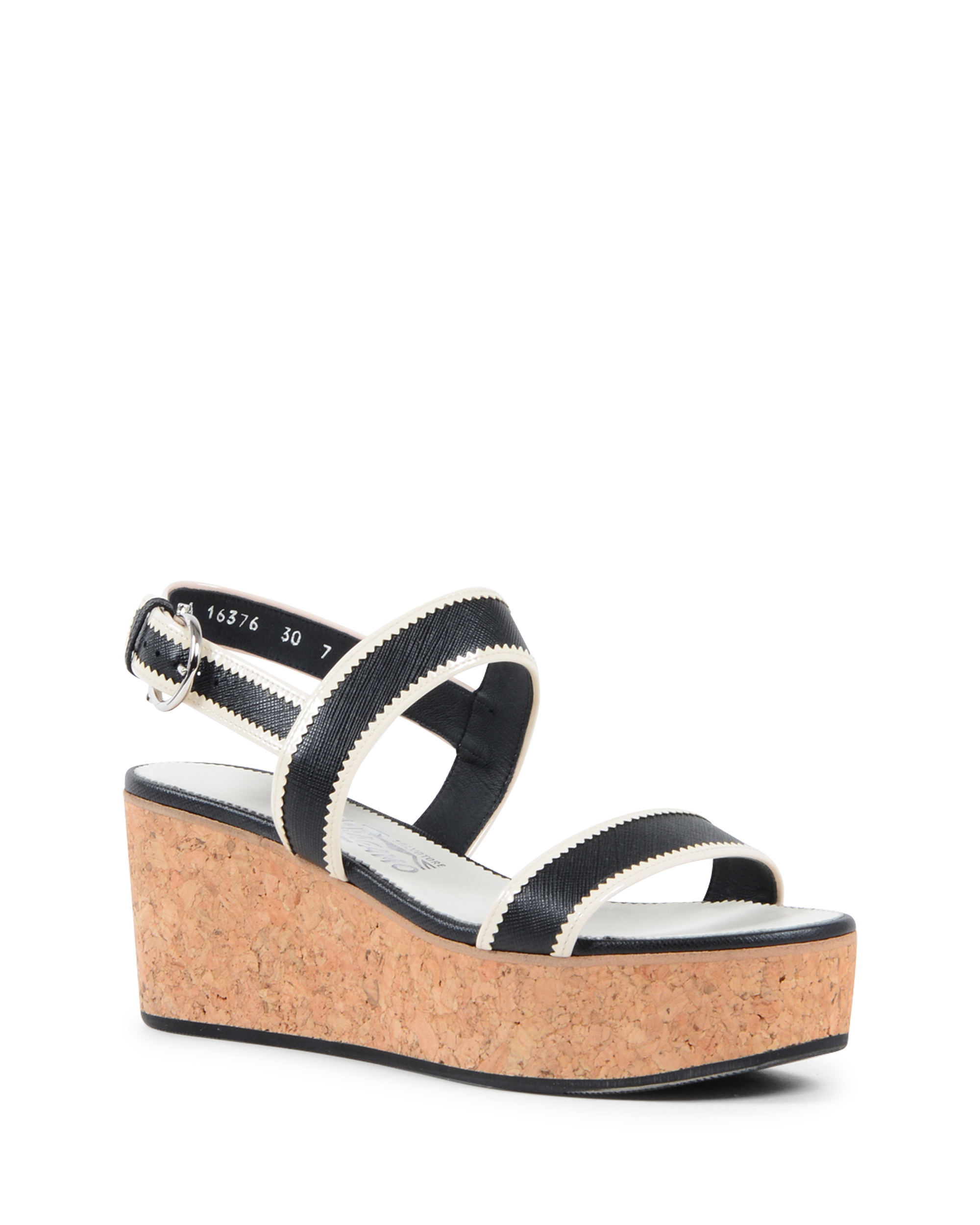 Sandalia de cuña para mujer Salvatore Ferragamo EMILIA negra