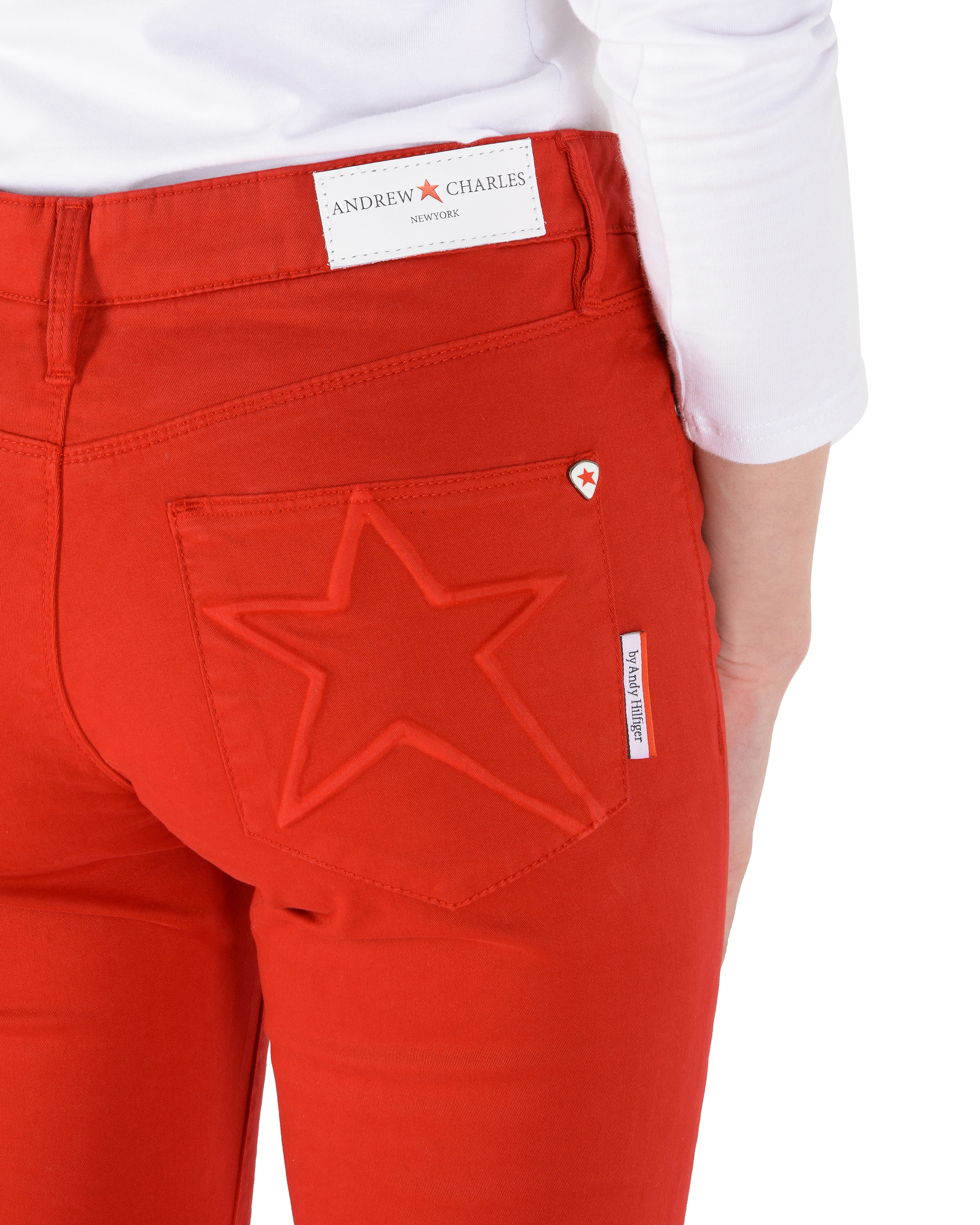 Andrew Charles Womens Trousers Slim Fit CLAIRE RED