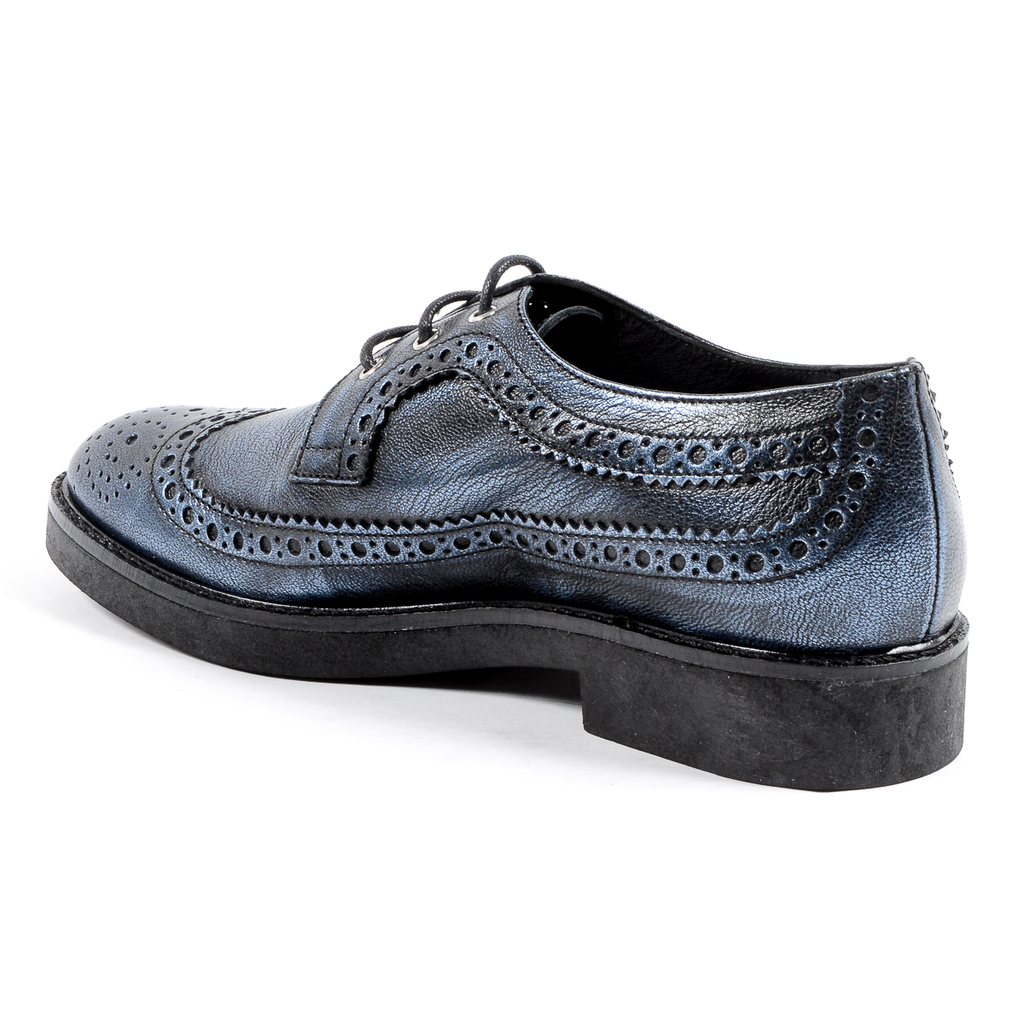 V 1969 Italia Zapato Brogue para Mujer Azul TRENTO
