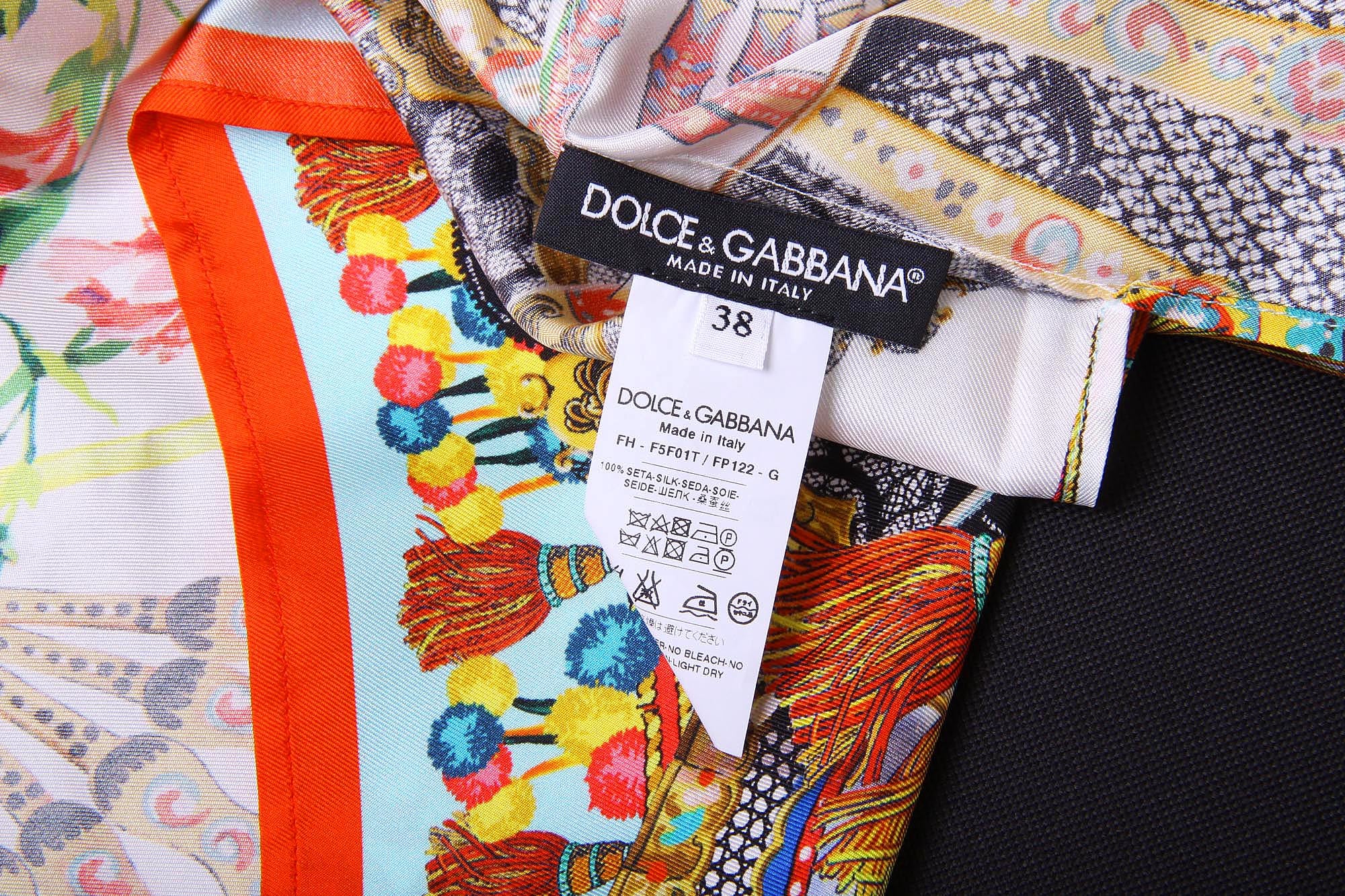 Dolce & Gabbana Carretto Siciliano camisa de mujer manga larga F5F01T FP122 X0800
