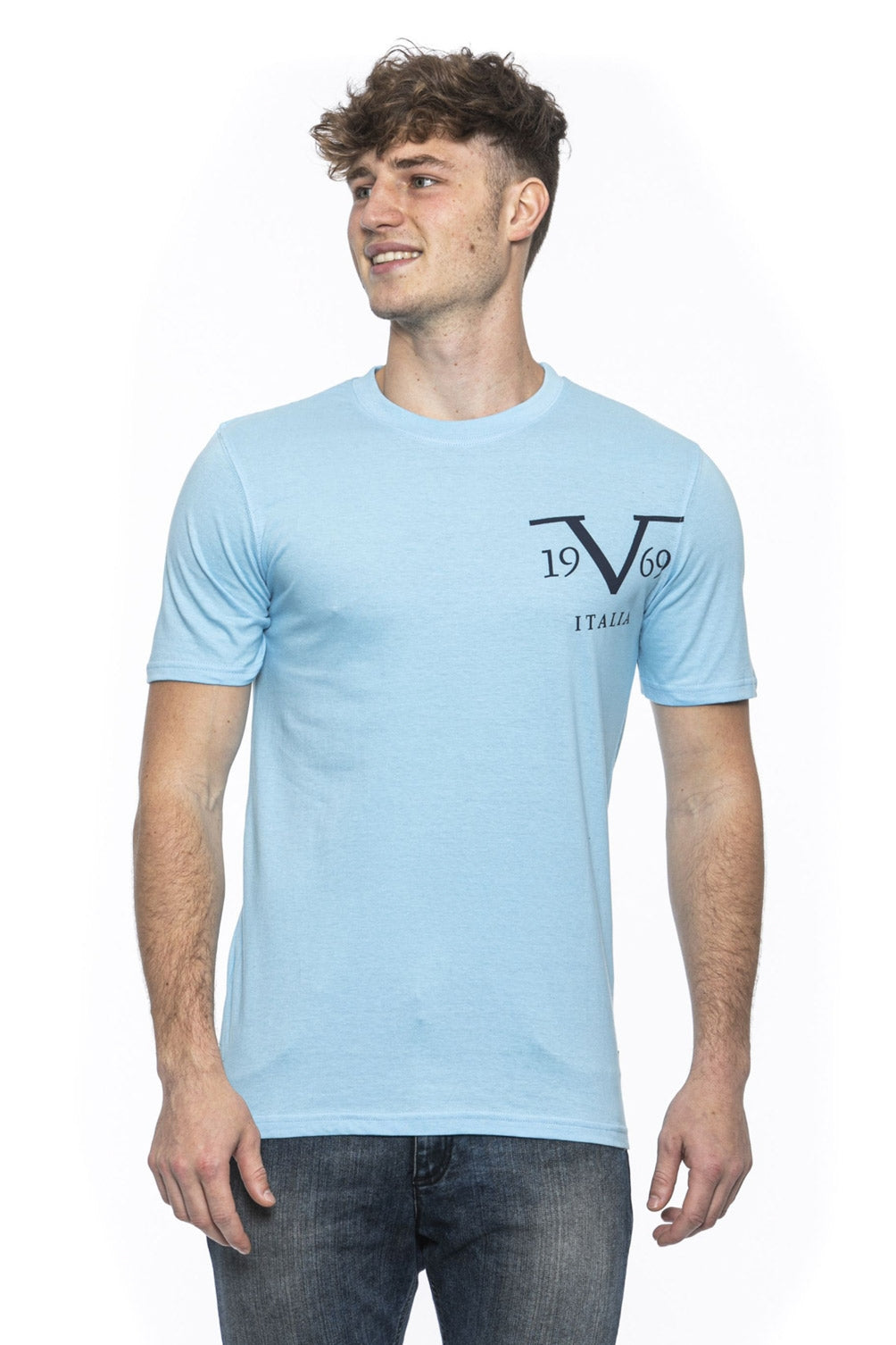 Camiseta 19V69 Italia para hombre azul MIKE AZUL CLARO