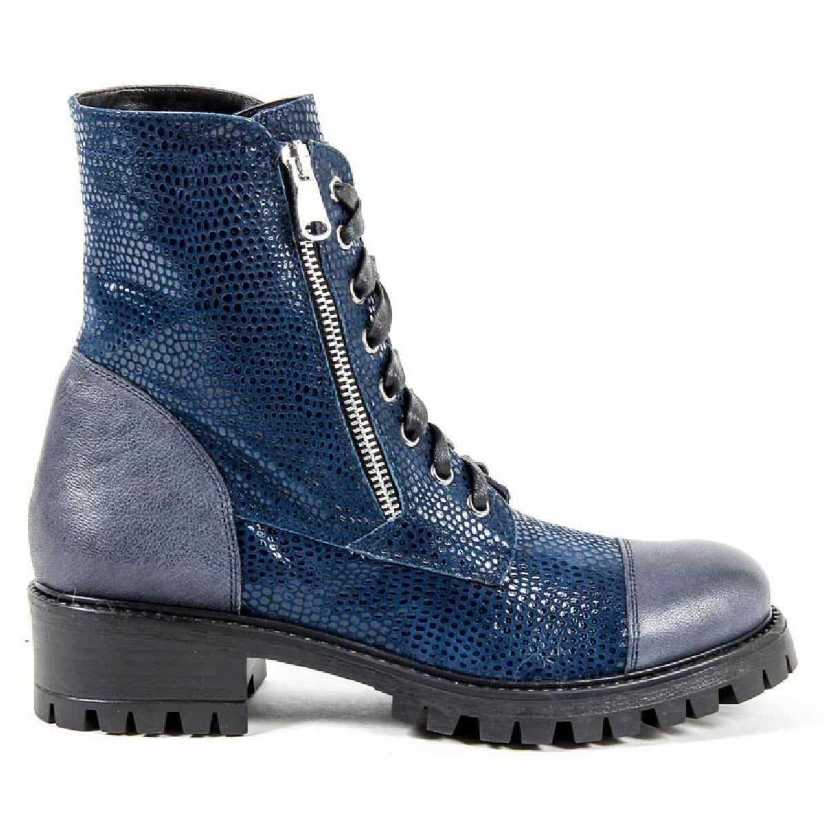 Bota corta Mujer V 1969 Italia B1476 VITELLO + PIETRA BLU