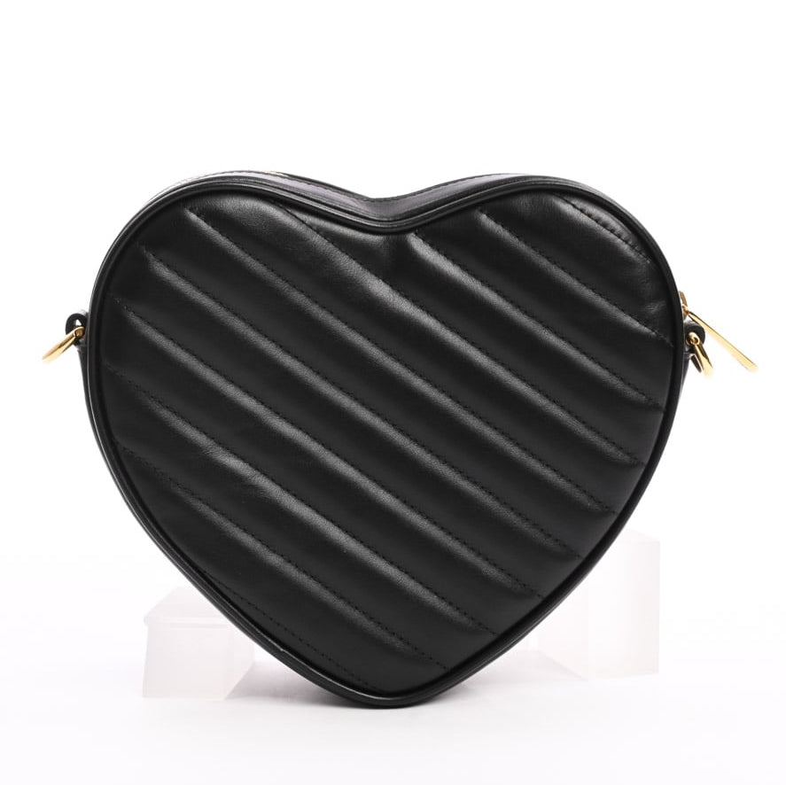 Bolso de hombro de piel Matelasse con forma de corazón