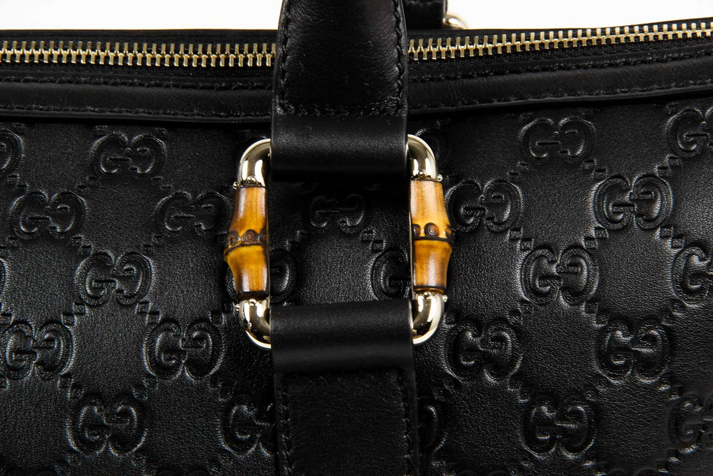 Bolso de mano Gucci de piel de bambú con GG Guccissima para mujer