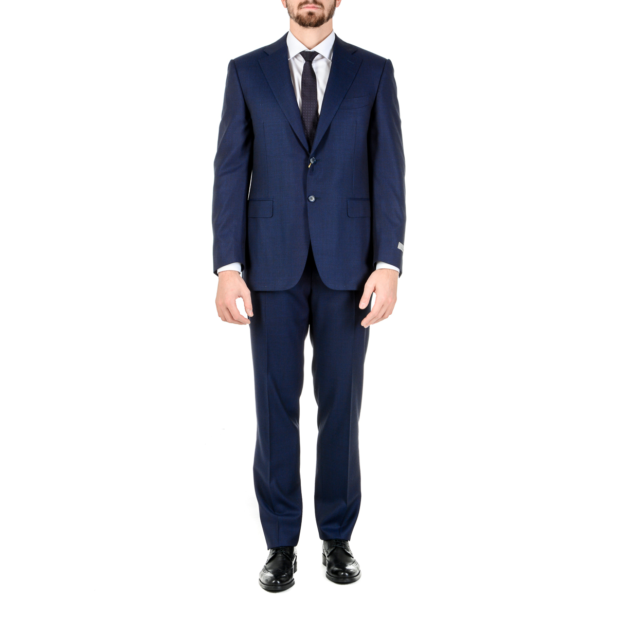 Canali Mens Suit Long Sleeves Blue Water Resistant