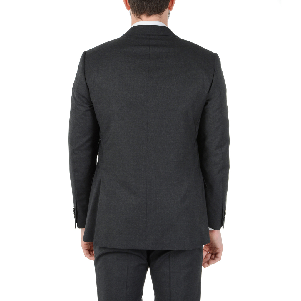 Corneliani Mens Suit Long Sleeves Dark Grey Super 130's