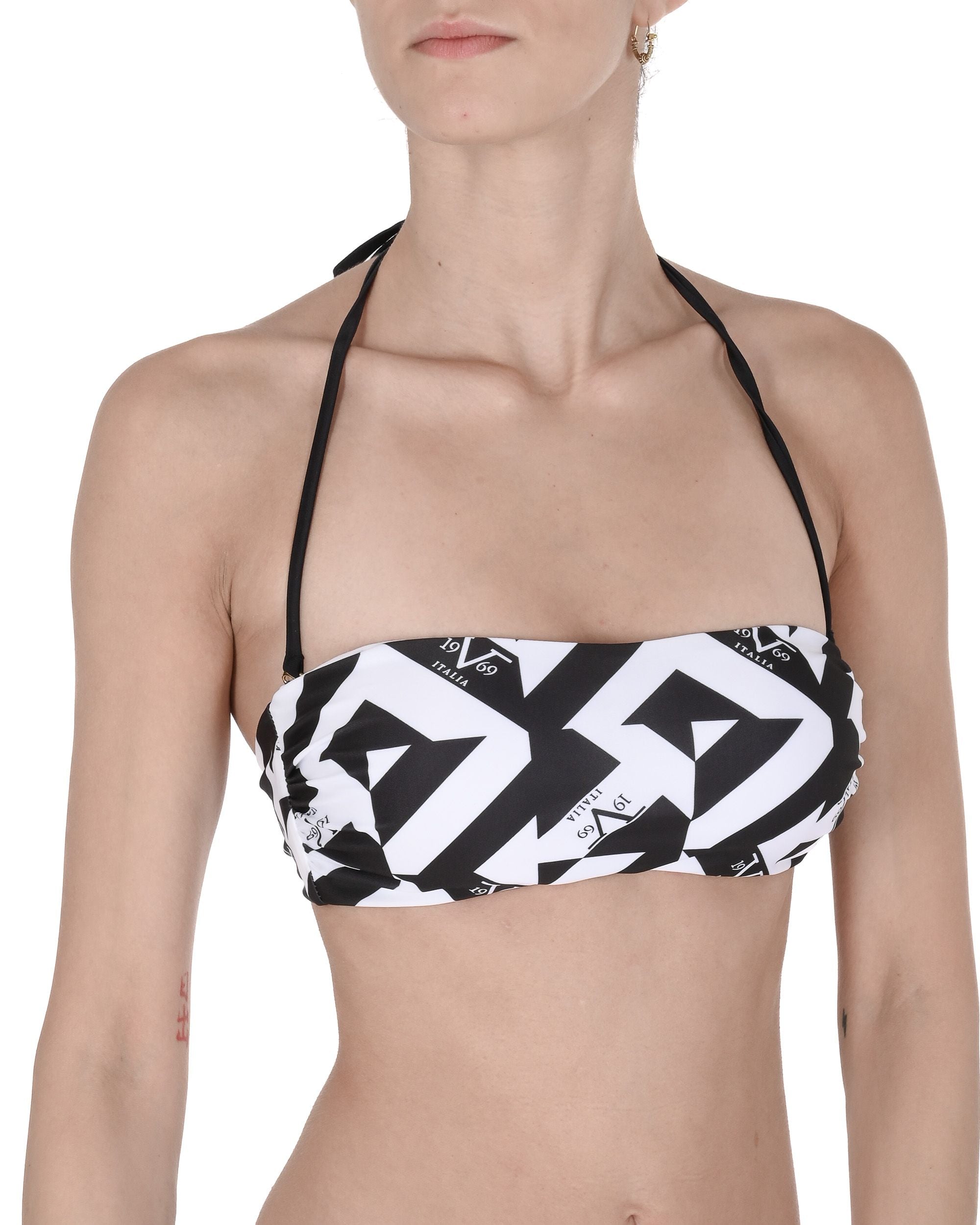 19V69 Italia Womens Swimwear Bottom VSC1WBT07 BLACK WHITE