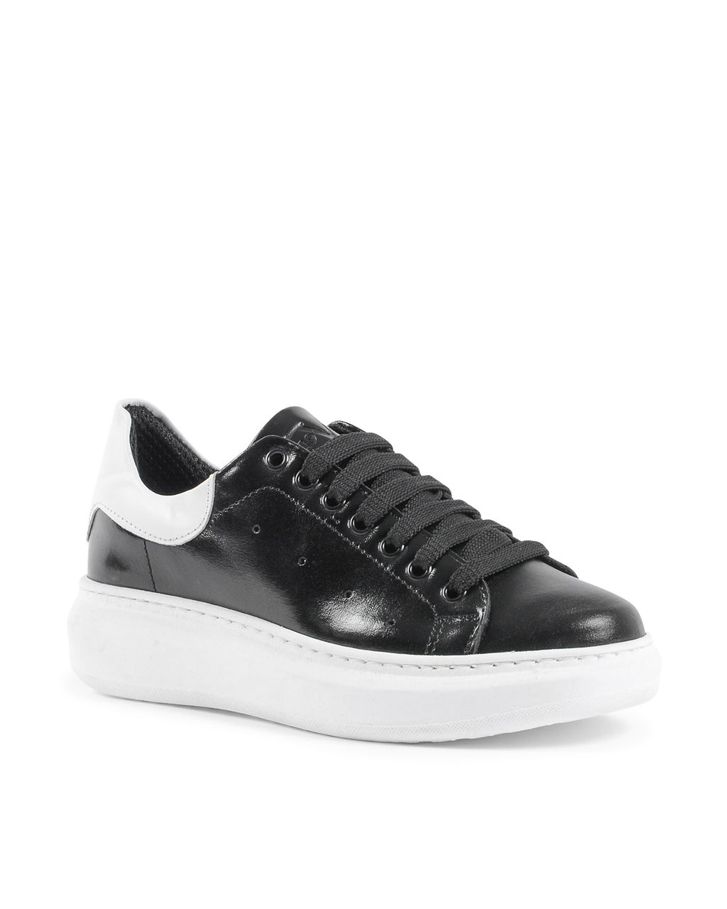 19V69 Italia Womens Sneaker Black White 719 PELLE NERO PELLE BIANCO