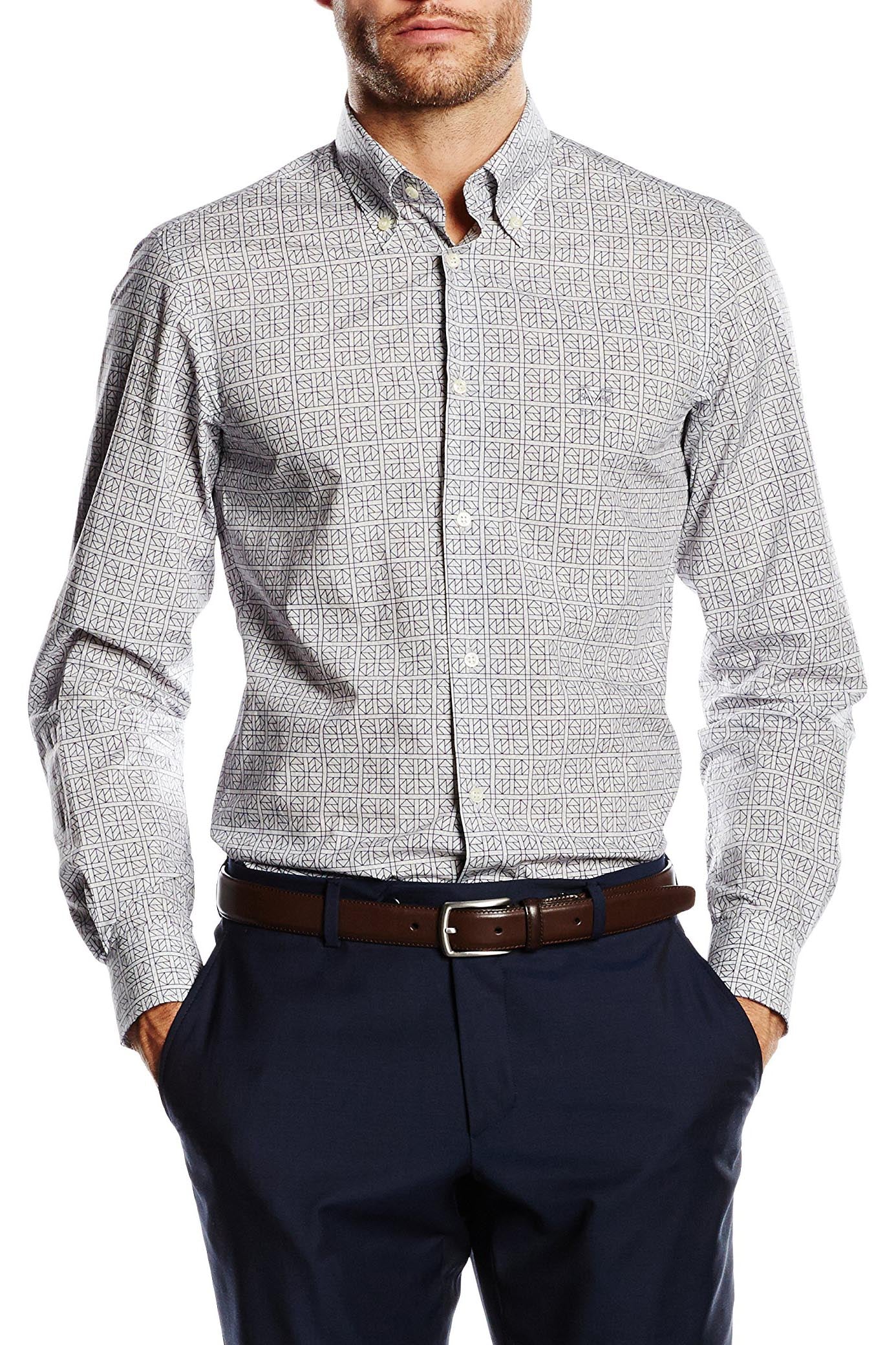 Camisa de cuello abotonado ajustada para hombre V 1969 Italia SBD09