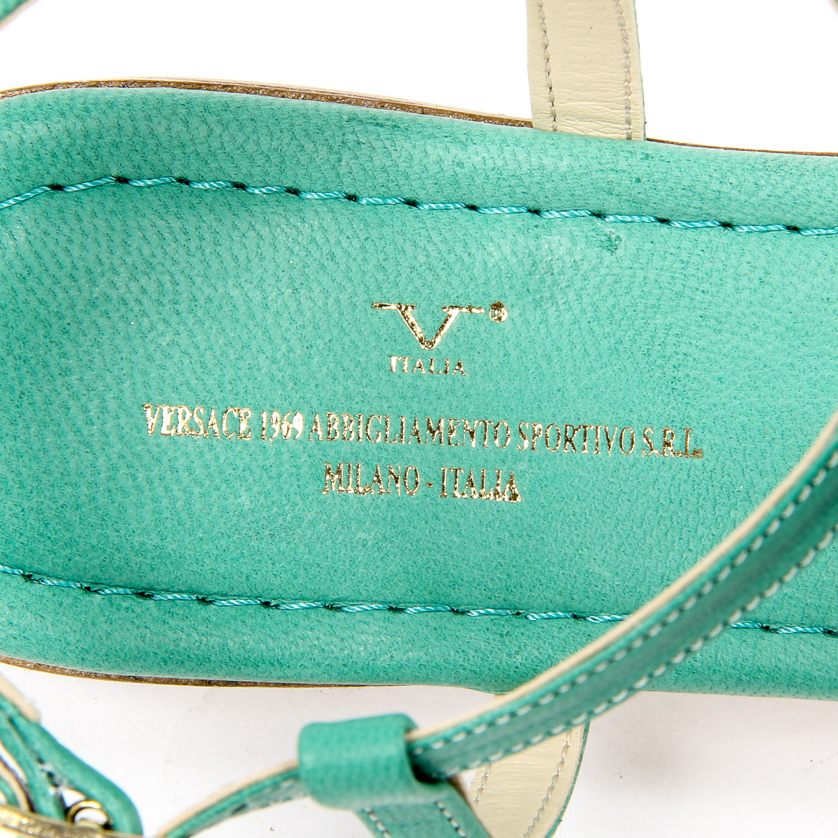 V 1969 Italia Sandalia plana para mujer Verde LISA
