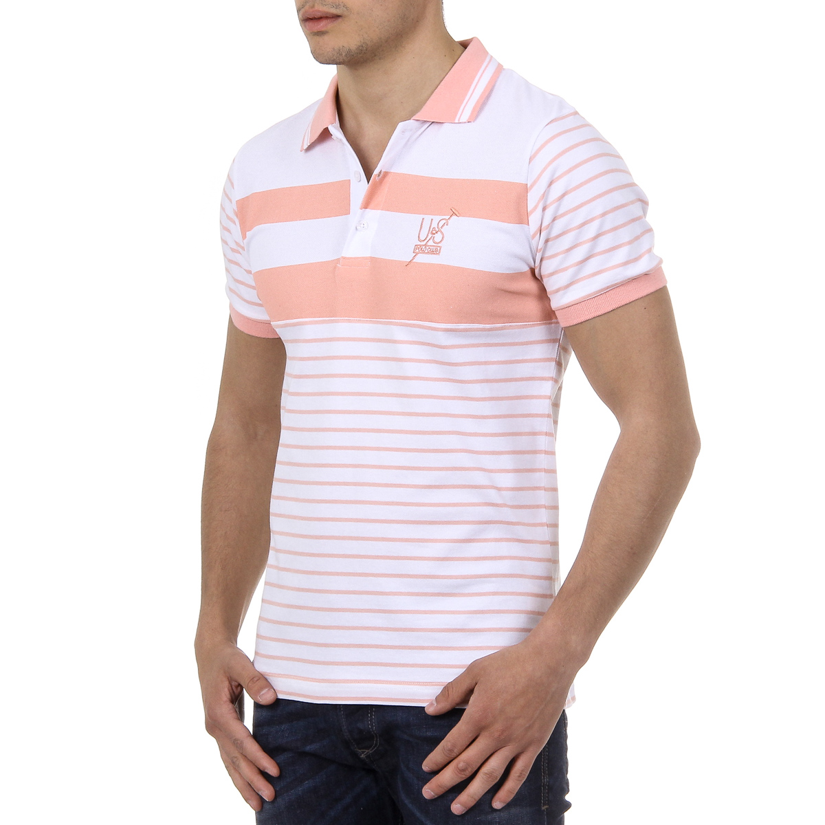 Polo Ufford & Suffolk Polo Club para hombre, manga corta, US006 ROSA
