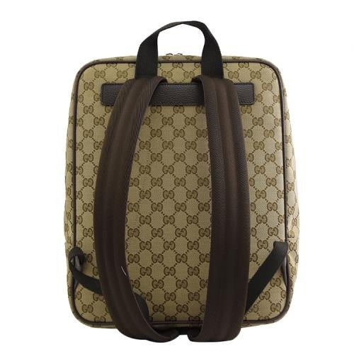 Mochila Gucci GG Original de lona para hombre en color beige y marrón