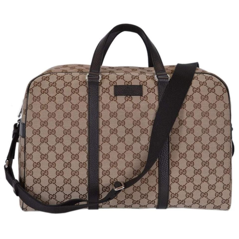 Bolso de lona grande Gucci GG original beige y marrón