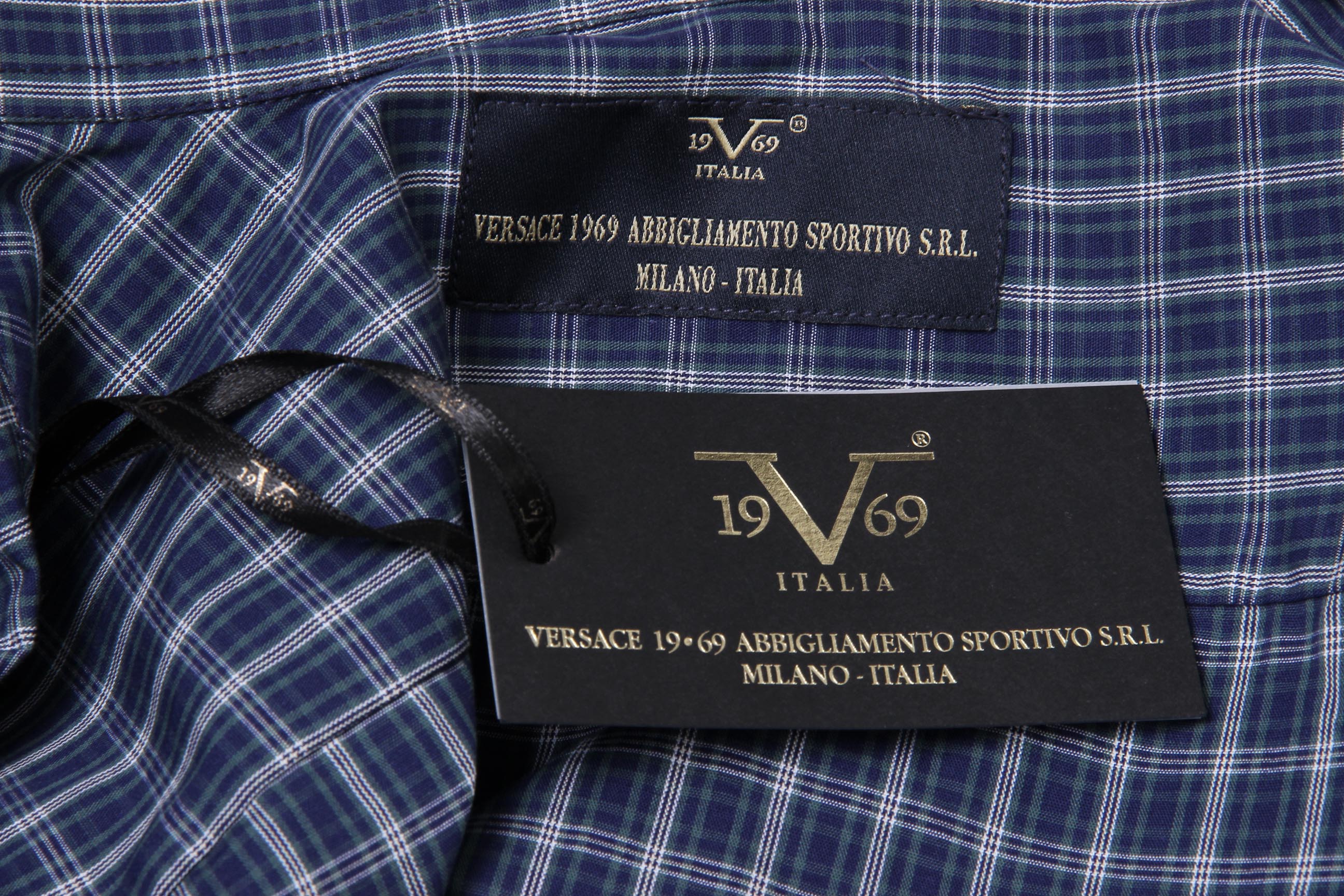 Camisa clásica moderna V 1969 Italia para hombre, talla 377 VAR. 033