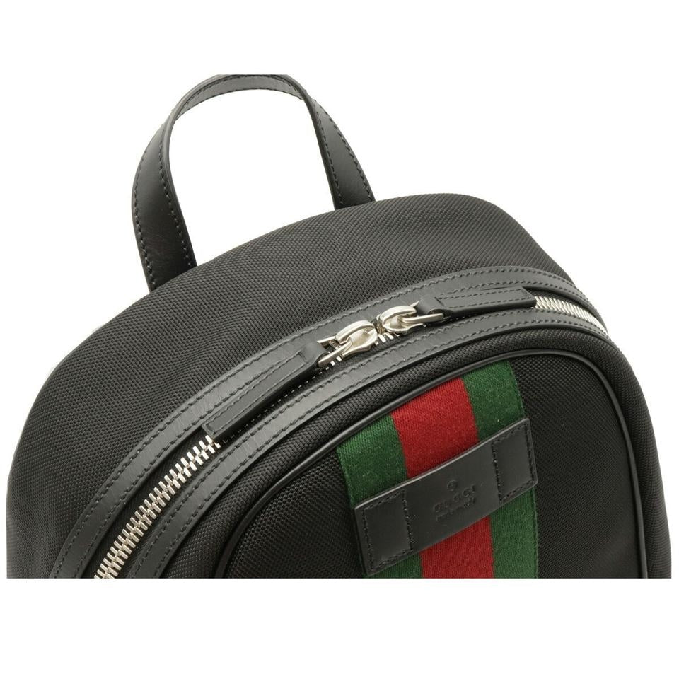 Mochila Gucci Web Stripe para hombre negra