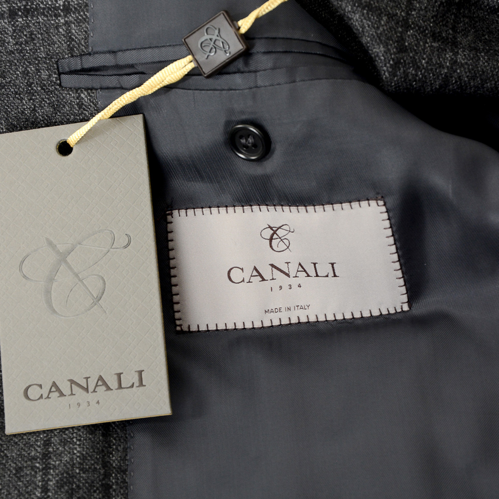 Chaqueta Canali para hombre de manga larga gris oscuro