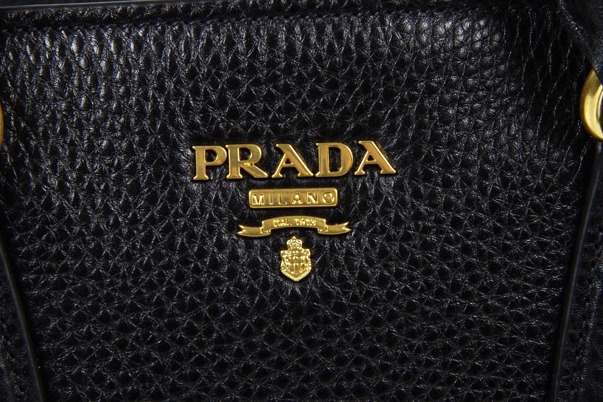 Bolso de compras Prada BN2794 Nero Vitello Daino