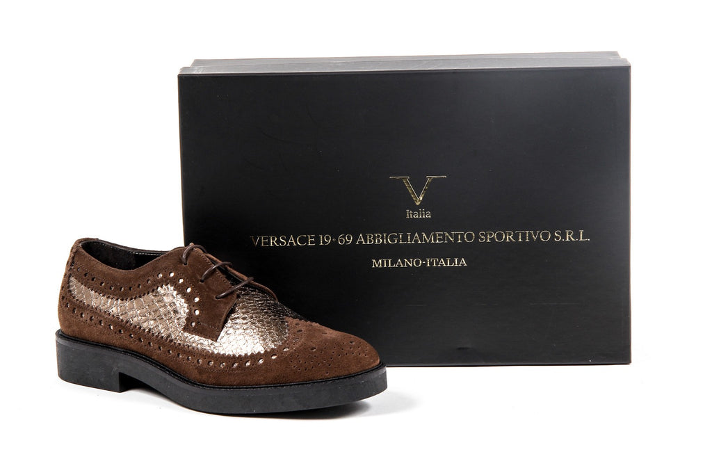 V 1969 Italia Zapato Brogue para Mujer B1670 TERCIOPELO + PIETRA T. MORO
