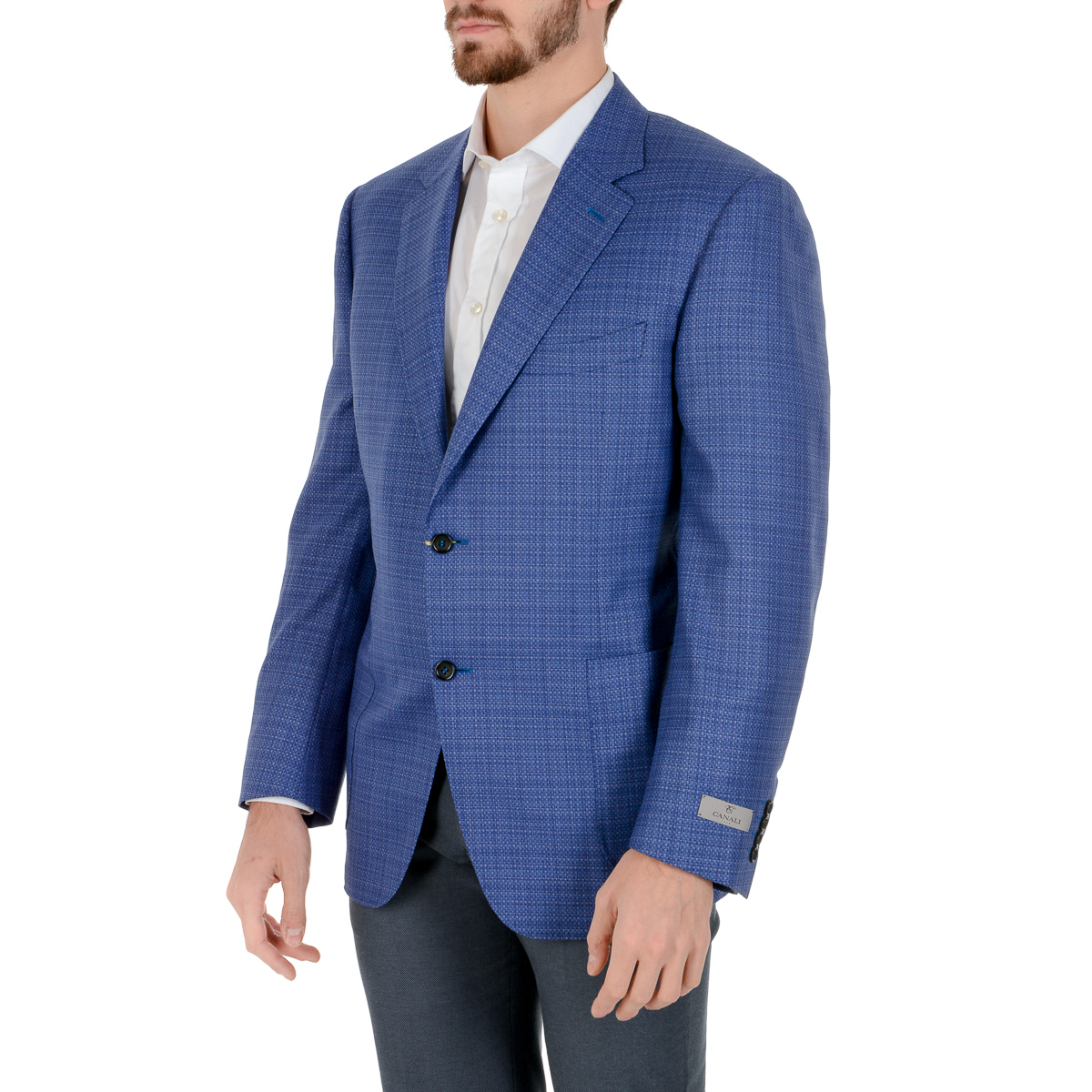 Chaqueta Canali para hombre de manga larga azul