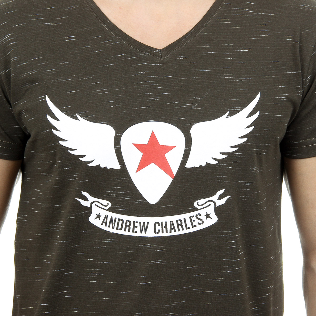 Andrew Charles Mens T-Shirt Short Sleeves V-Neck Dark Green AARON