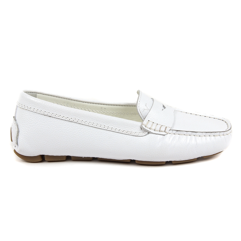 Mocasines V 1969 Italia para mujer, color blanco, AMALFI