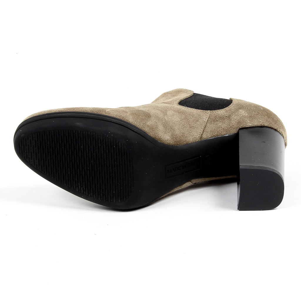 V 1969 Italia Botín de tacón para mujer Beige GRACY