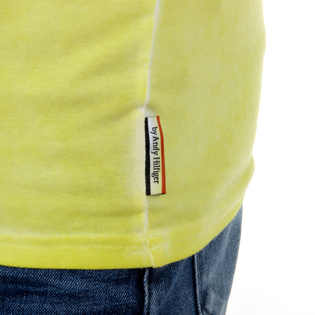 Camiseta Andrew Charles para hombre, manga corta, cuello en V, amarilla, KOFI