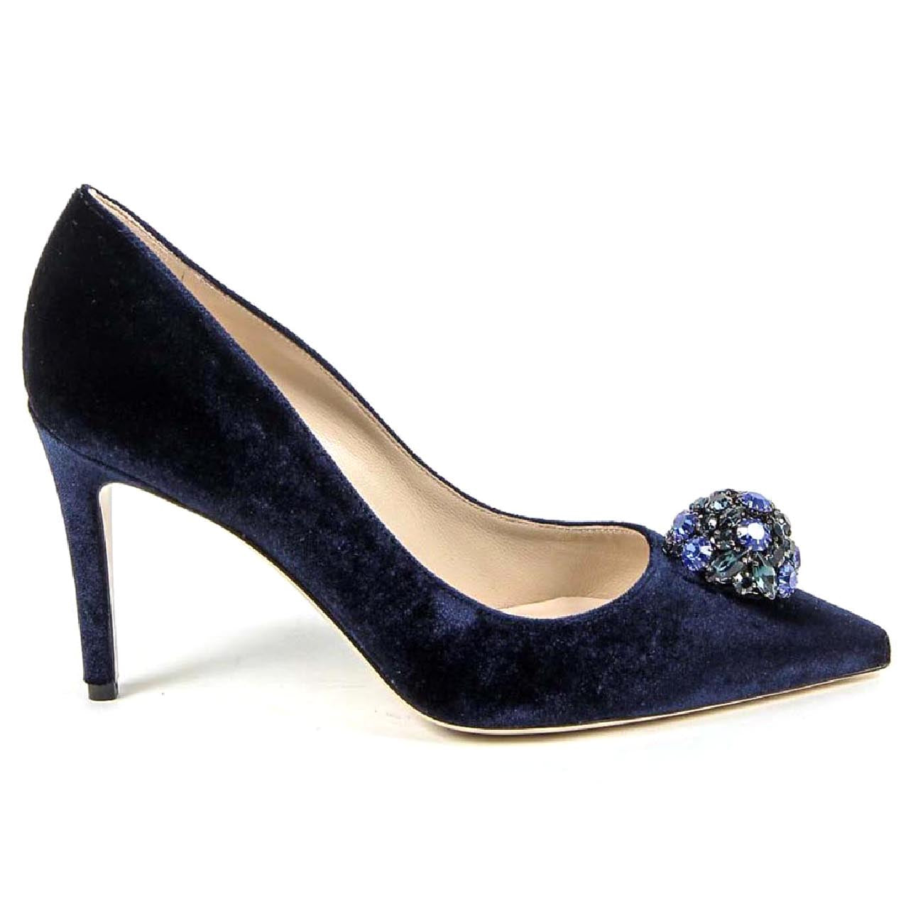 Zapatos de salón para mujer V 1969 Italia 3104104 VELLUTO BLU ROYAL