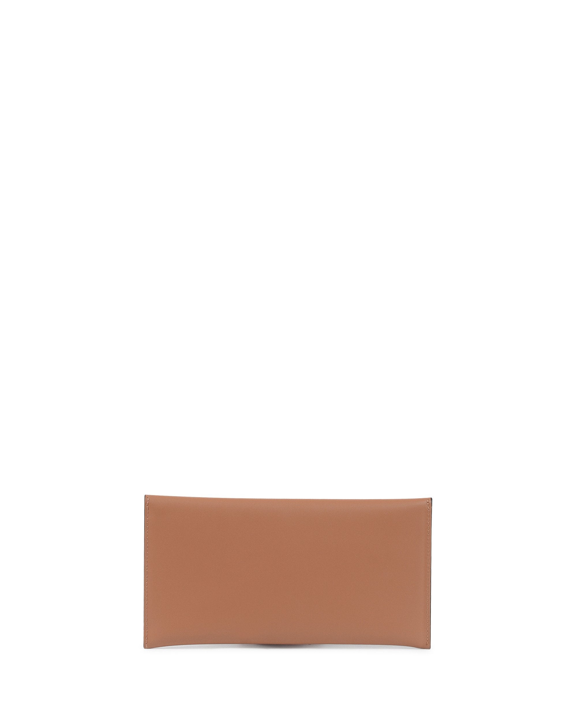 Cartera de piel tipo sobre - color tostado