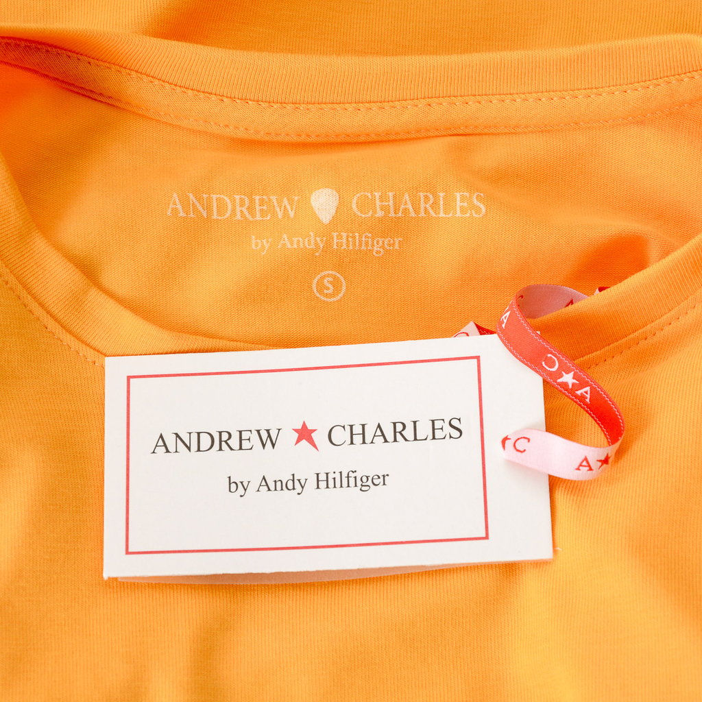 Camiseta Andrew Charles para mujer, manga corta, cuello redondo, amarilla, TARANA