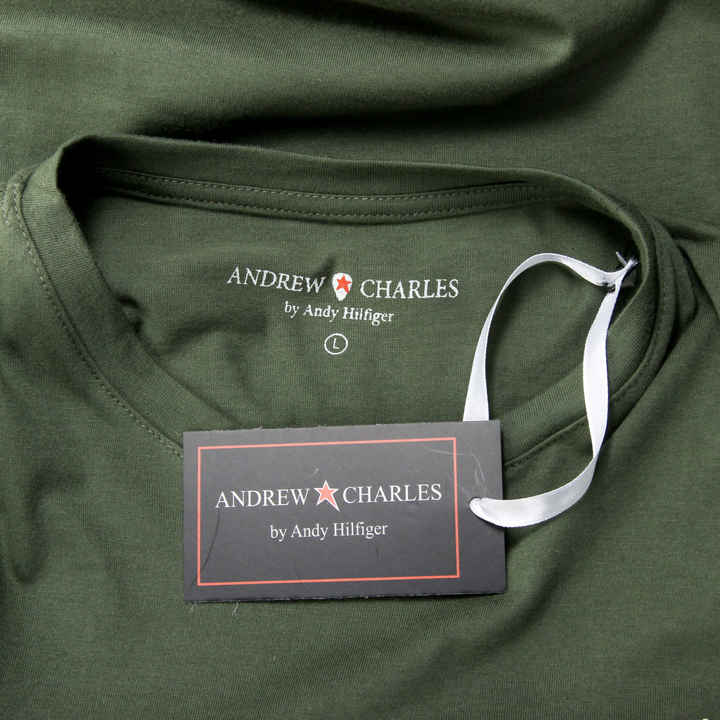 Camiseta Andrew Charles para hombre, manga corta, cuello redondo, verde, KEITA