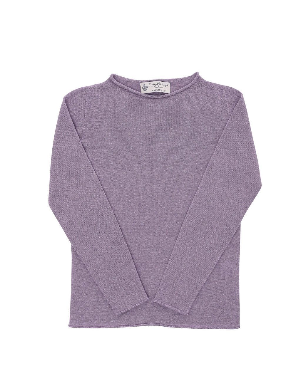 Suéter de cuello barco para mujer de cachemira Crown of Edinburgh COE 0025 AMETHYST