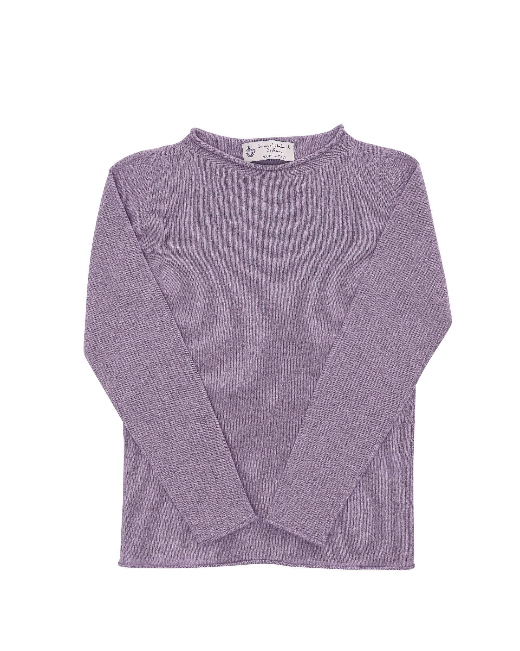 Suéter de cuello barco para mujer de cachemira Crown of Edinburgh COE 0025 AMETHYST