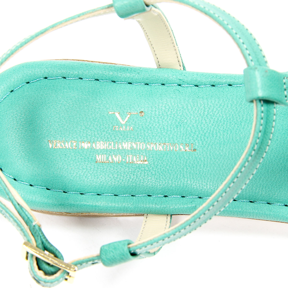 V 1969 Italia Sandalia plana para mujer Verde LISA