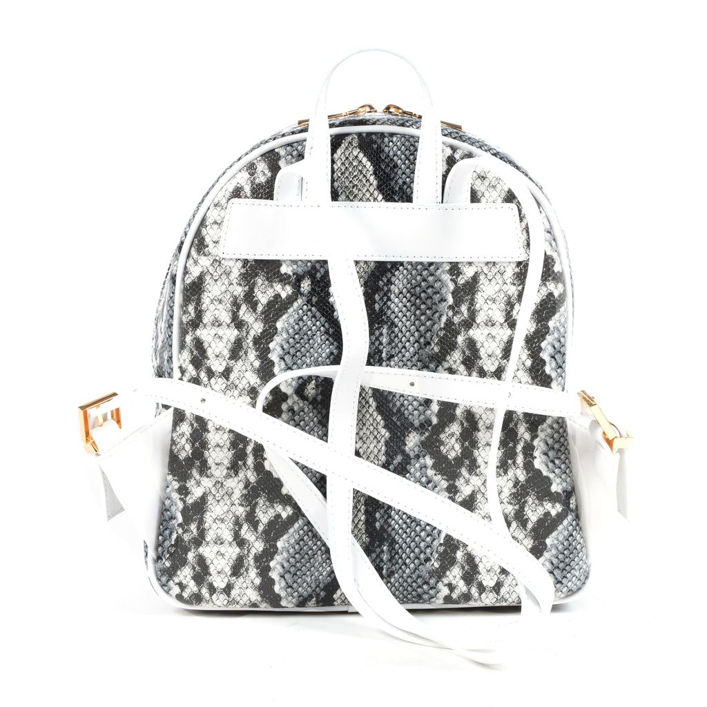 19V69 Italia Womens Backpack Multicolor 5008 PYTHON GREY WHITE