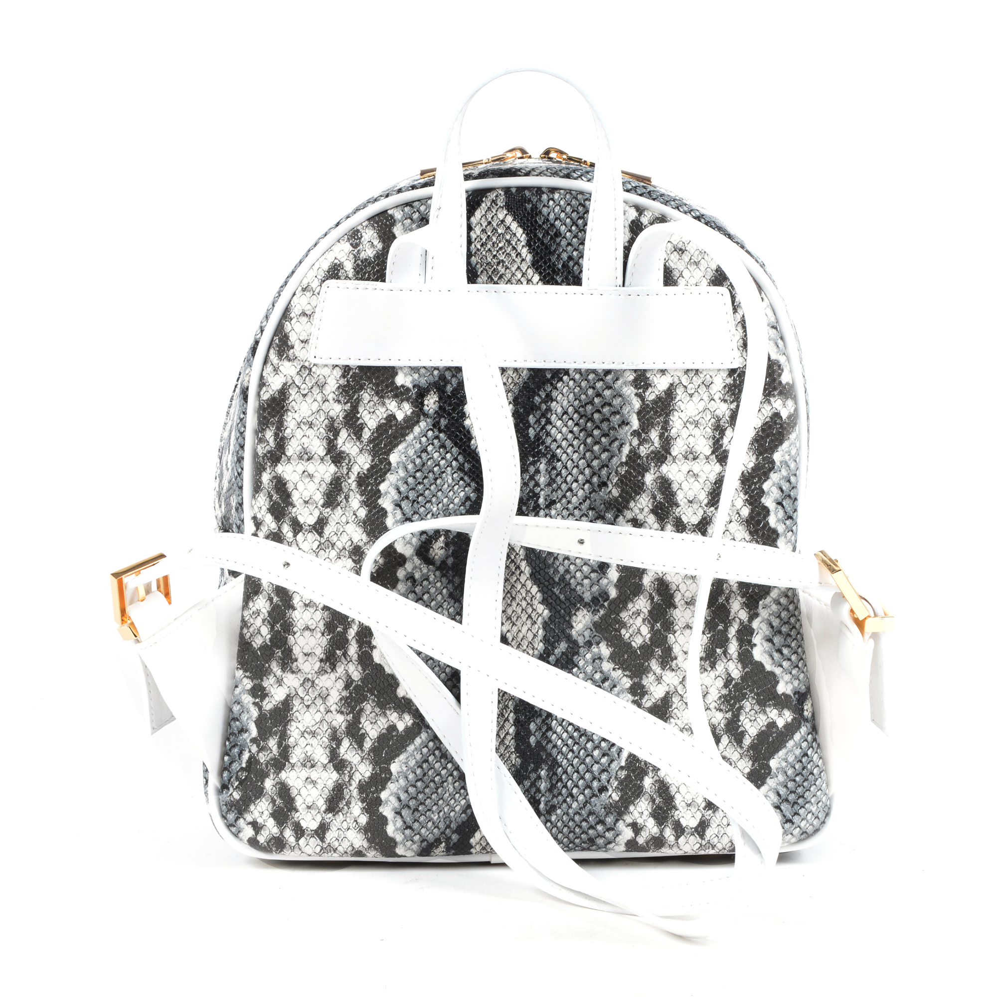19V69 Italia Womens Backpack Multicolor 5008 PYTHON GREY WHITE