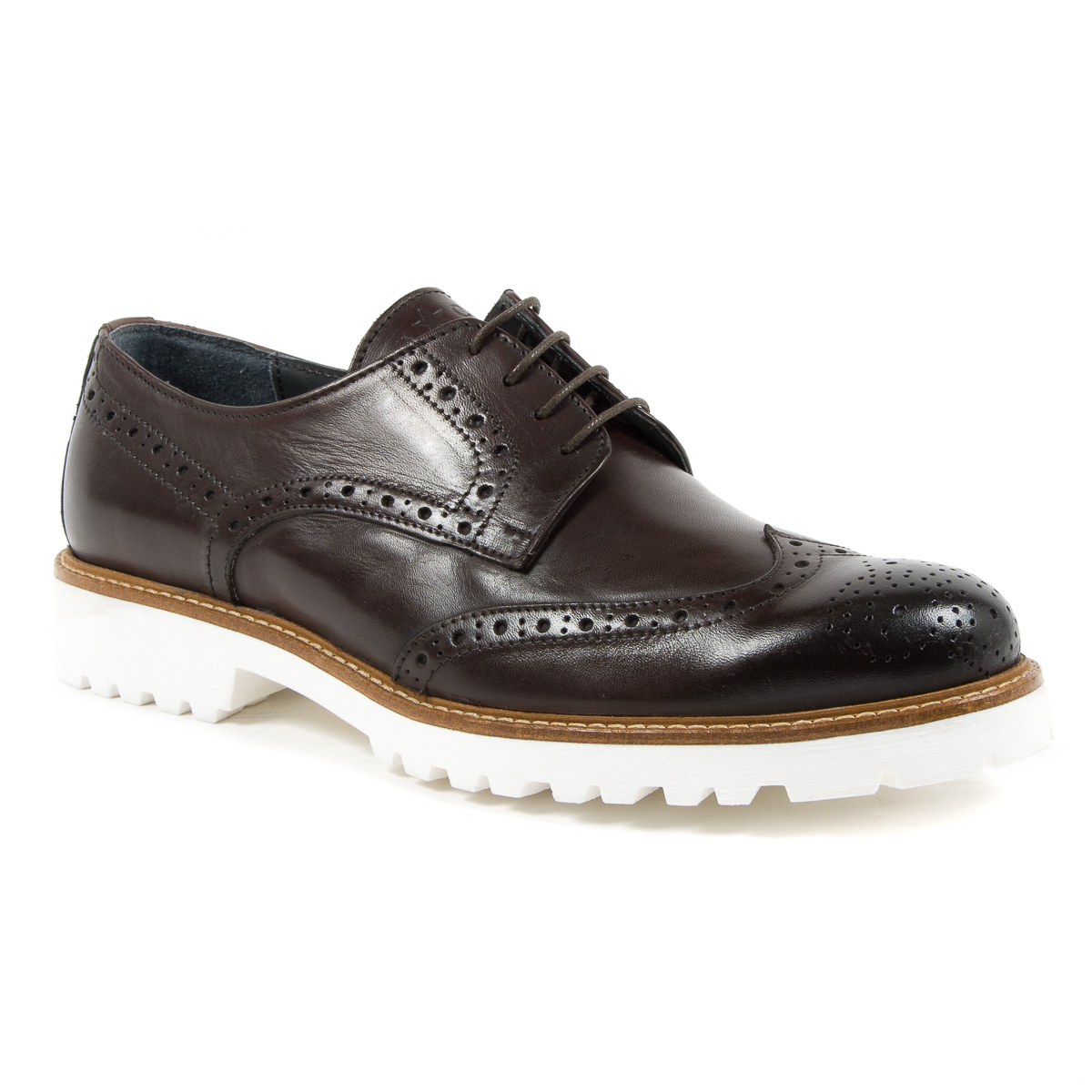 Andrew Charles - Zapatos brogue para hombre, color marrón oscuro, EDWIN