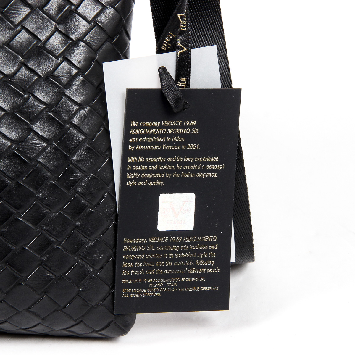 Bolso de hombro para hombre V 1969 Italia, color negro ROD