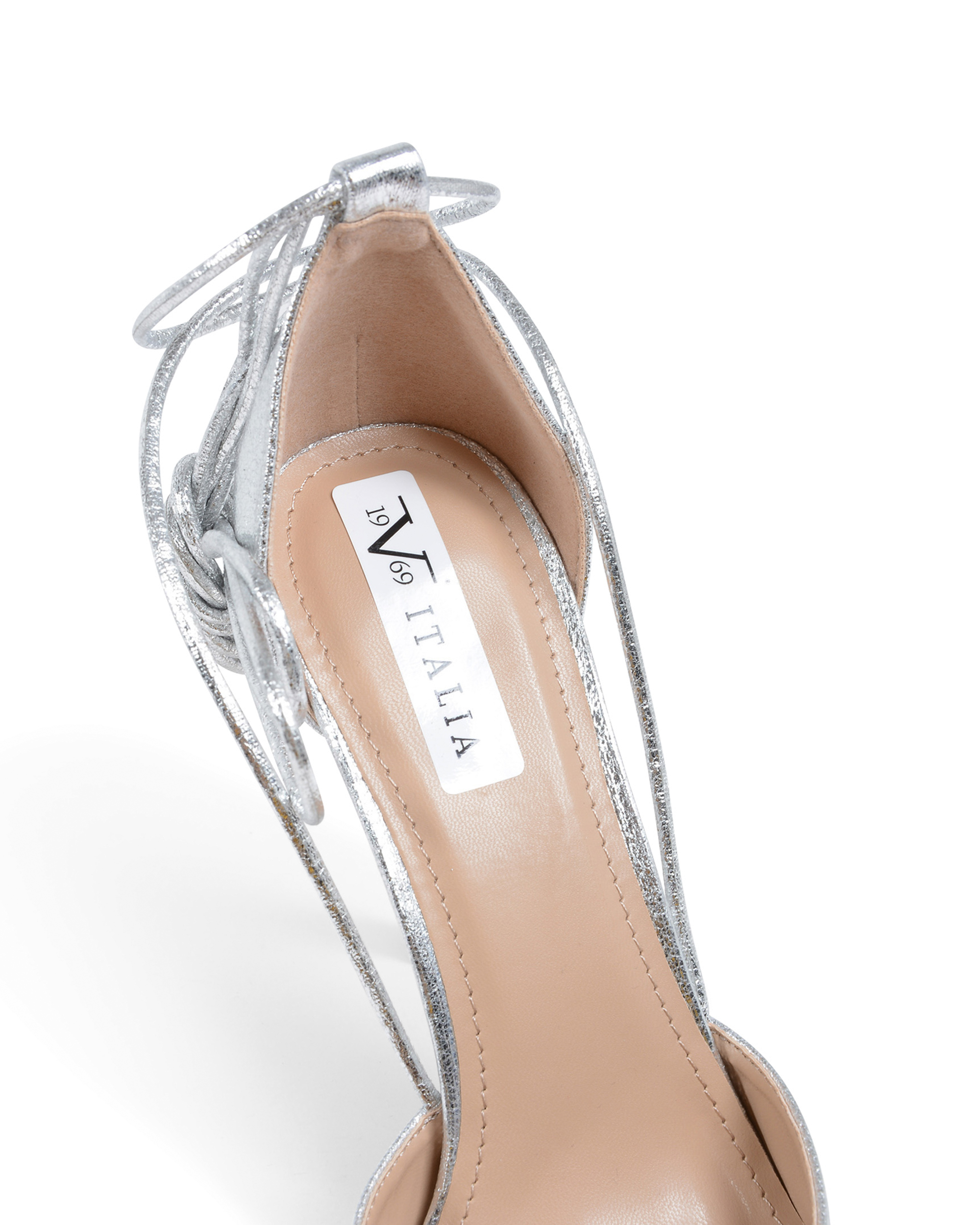 19V69 Italia - Zapatos de salón con tira al tobillo para mujer, color plata V81857 PLATA