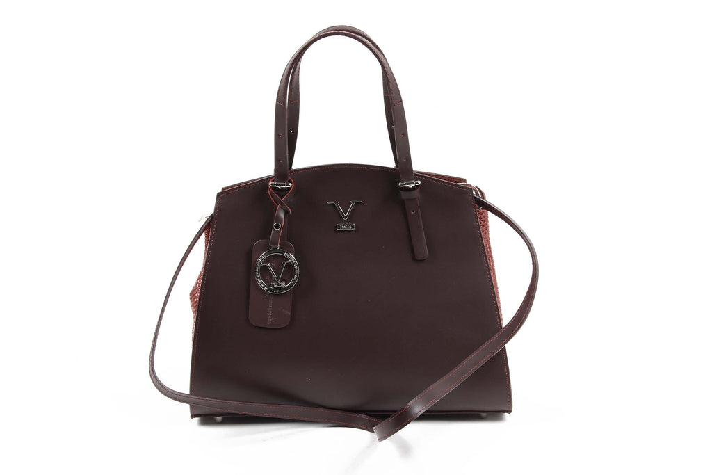 Bolso de mano para mujer V 1969 Italia V016-S RUGA STAMPATO BORDEAUX