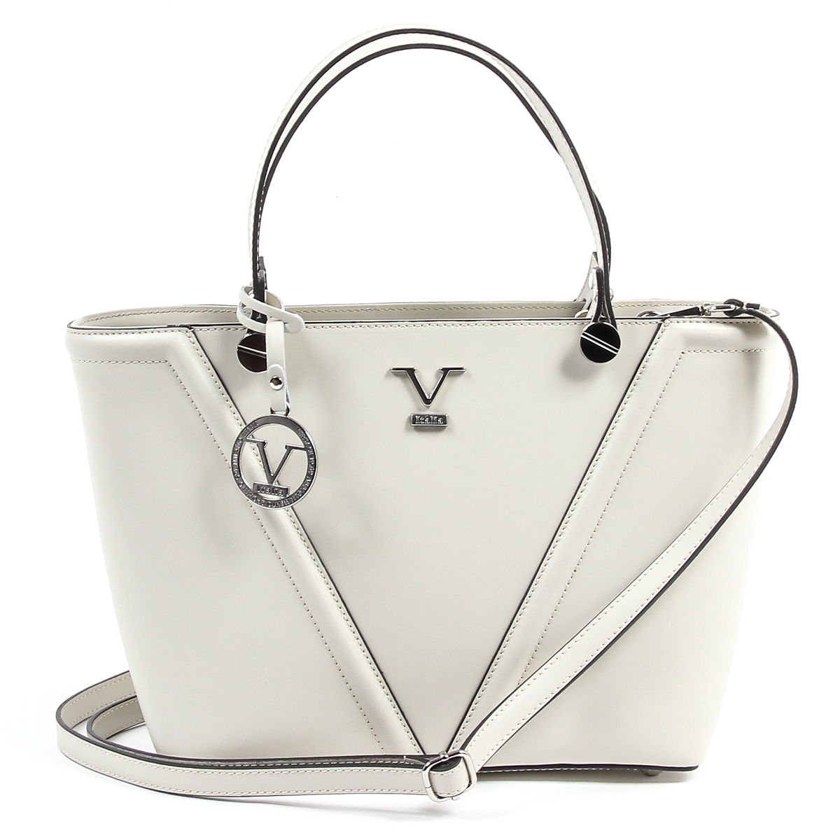 Bolso de mano para mujer V 1969 Italia V008-S RUGA CREMA