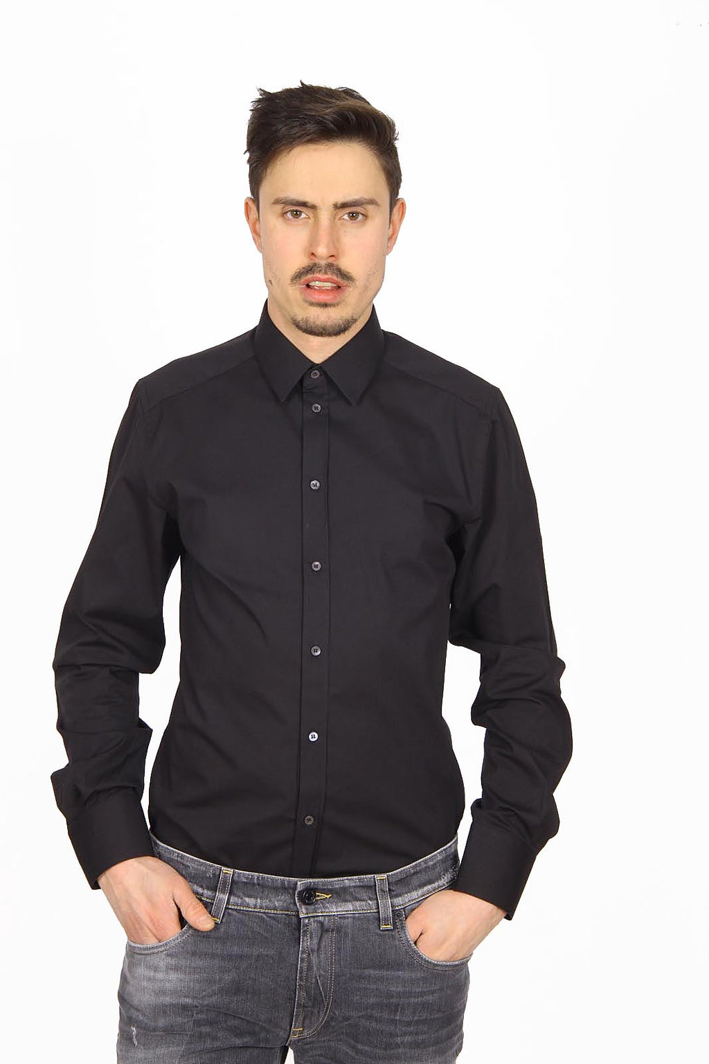 Camisa Dolce & Gabbana de manga larga para hombre G5CP0T FUEAJ N0000