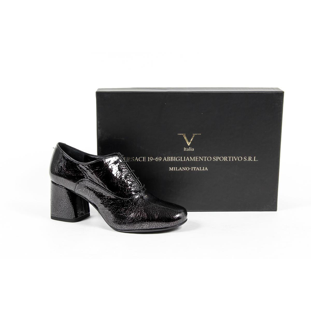 V 1969 Italia - Zapato Oxford de tacón para mujer B2461 CRASH NERO