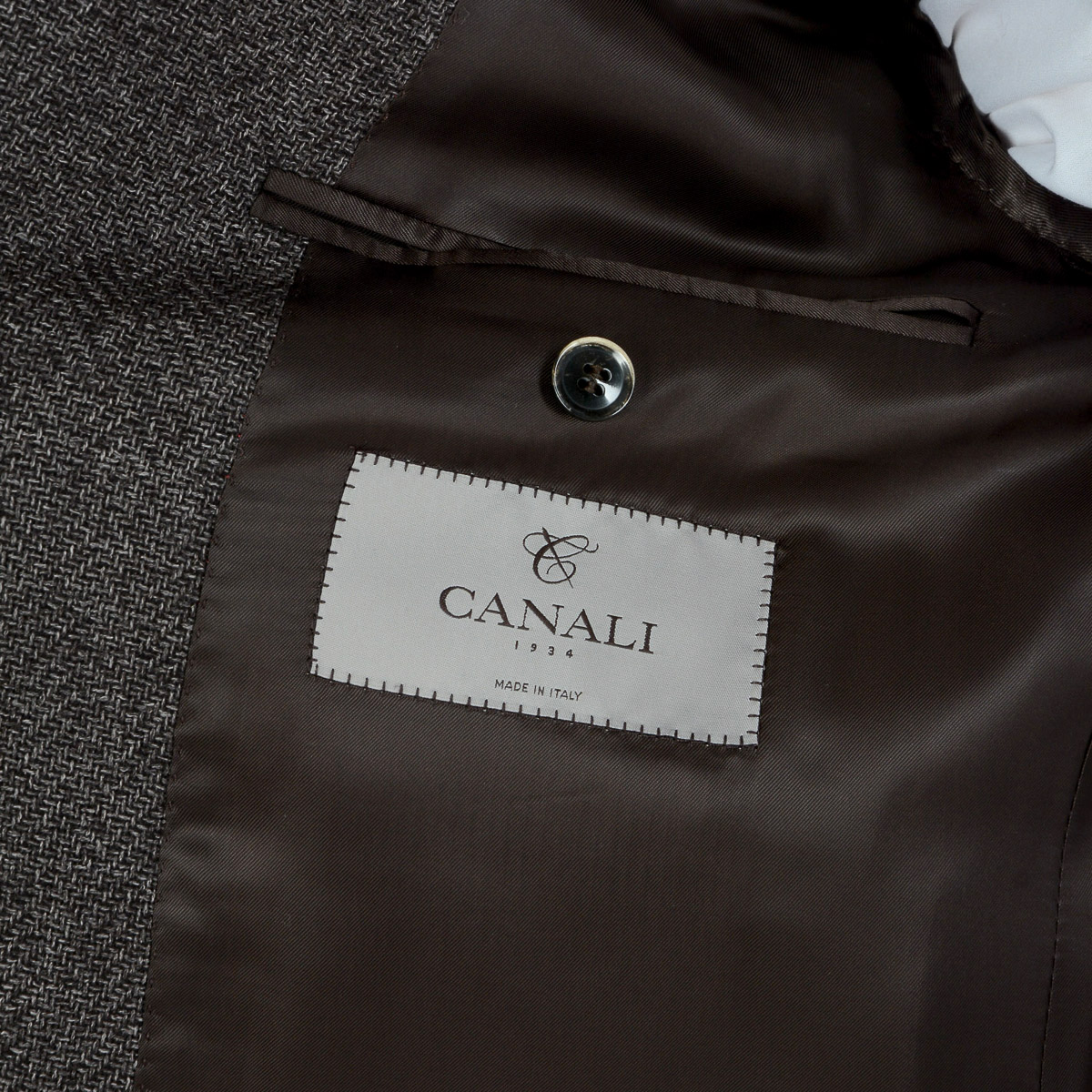 Chaqueta Canali para hombre de manga larga gris oscuro