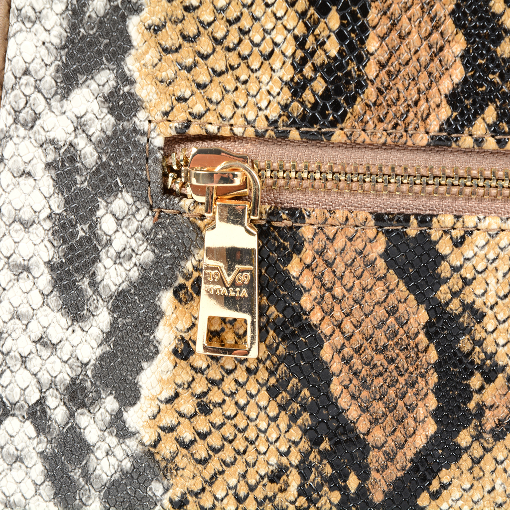 19V69 Italia Womens Backpack Multicolor 5012 PYTHON BROWN GOLD