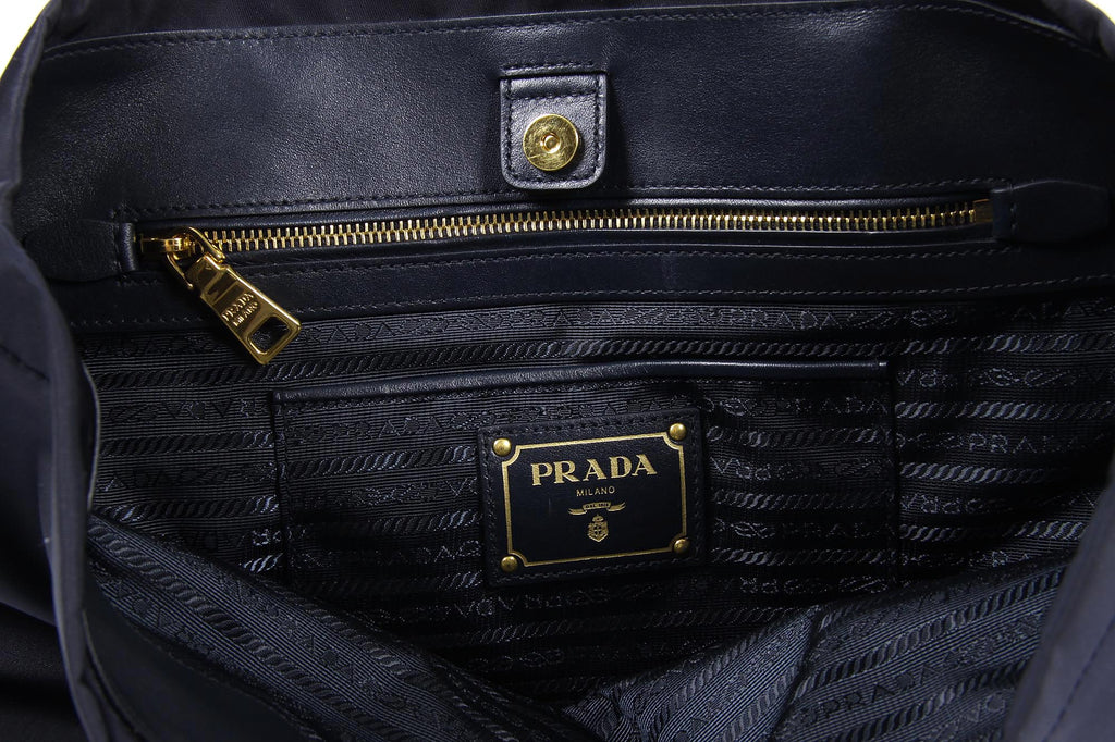 Bolso tote Prada BN1902 Bleu Tessuto Soft Calf