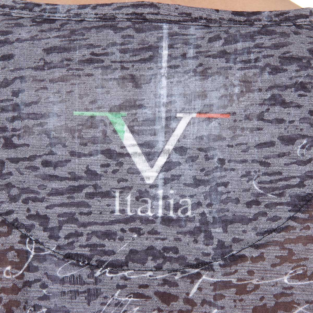 V 1969 Italia Mens T-shirt Short Sleeves V-Neck Black JACOB