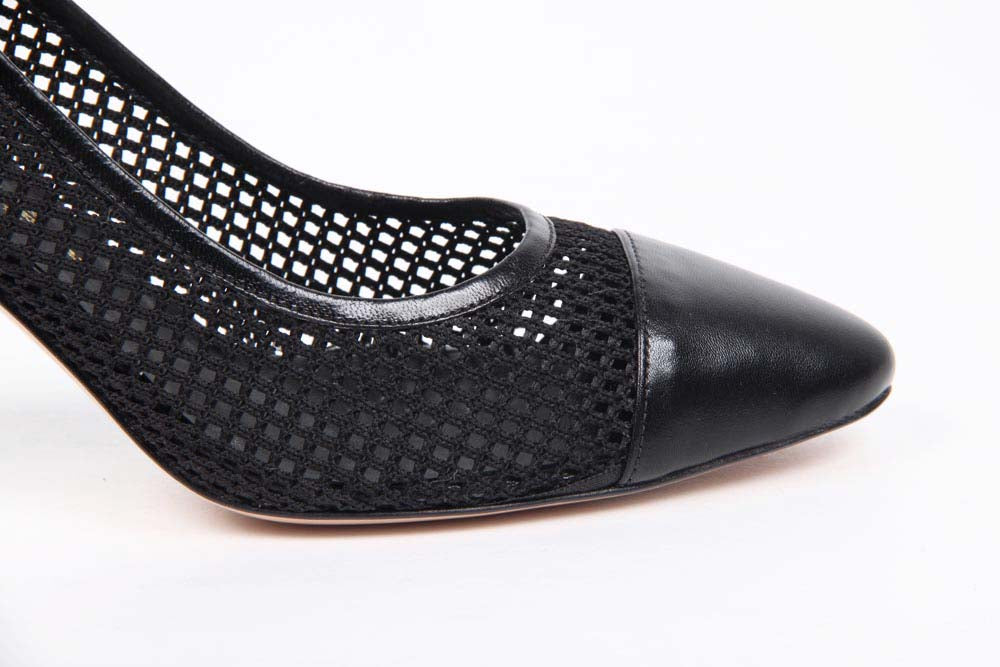V 1969 Italia Zapatos de tacón con tira trasera para mujer 5512 LAU85 TES RETE NEW RODI NERO